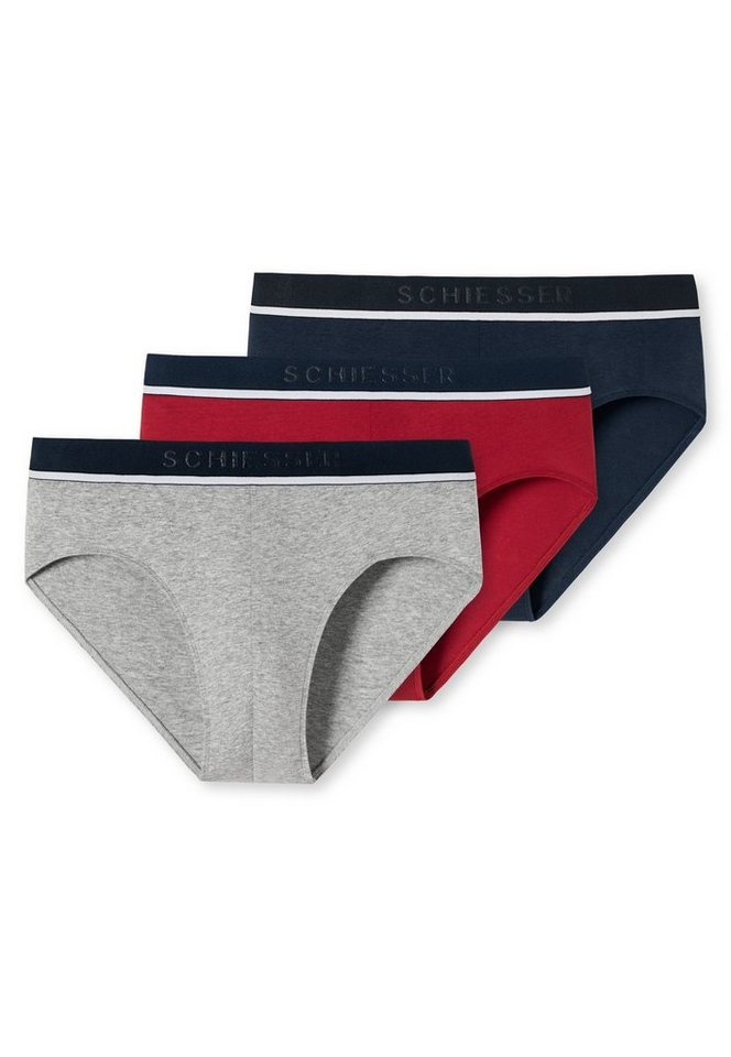Schiesser Rioslip "95/5" (3er-Pack) mit sportlichem Logo-Webgummibund mit schmalen weißem Ansatz von Schiesser