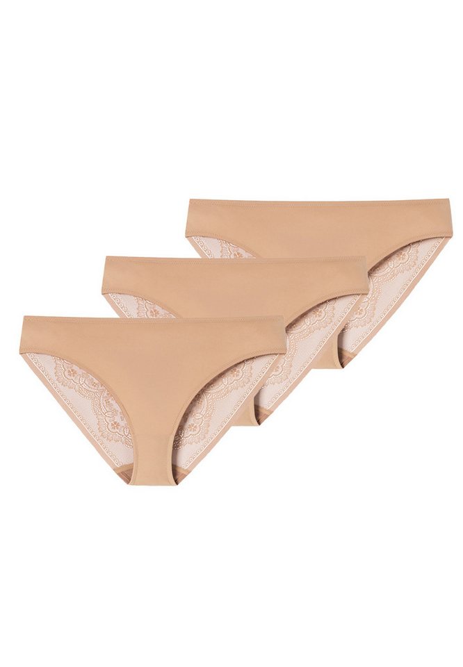 Schiesser Rioslip 3er Pack Invisible Lace (Spar-Set, 3-St) Slip - Leicht transparent - Rückteil aus weicher Spitze von Schiesser