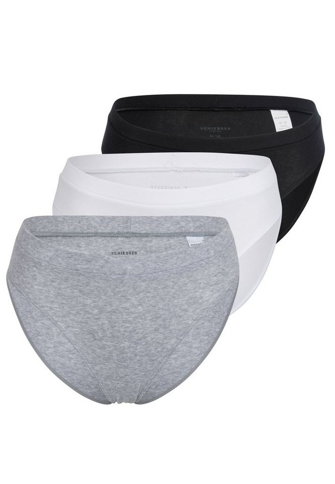 Schiesser Rioslip 3er Pack Pure Rib (Spar-Set, 3-St) Rio Slip - Baumwolle - Weiche Bein- und Bundgummis von Schiesser
