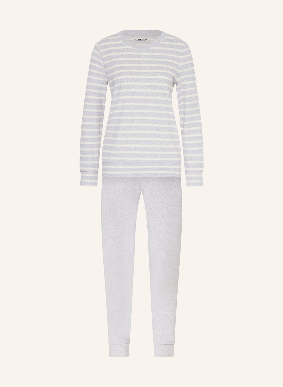 Schiesser Schlafanzug Casual Essentials Aus Frottee grau von Schiesser