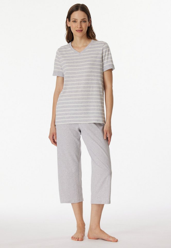 Schiesser Schlafanzug Casual Essentials mit modisch umgeschlagenen Ärmeln von Schiesser