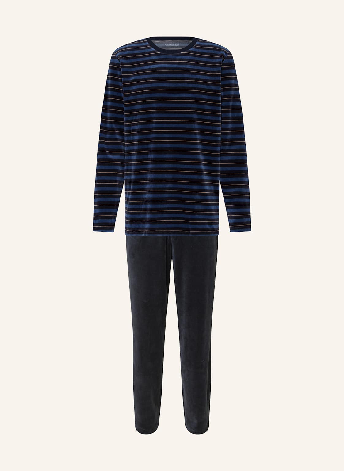 Schiesser Schlafanzug Casual Nightwear Aus Nicki blau von Schiesser