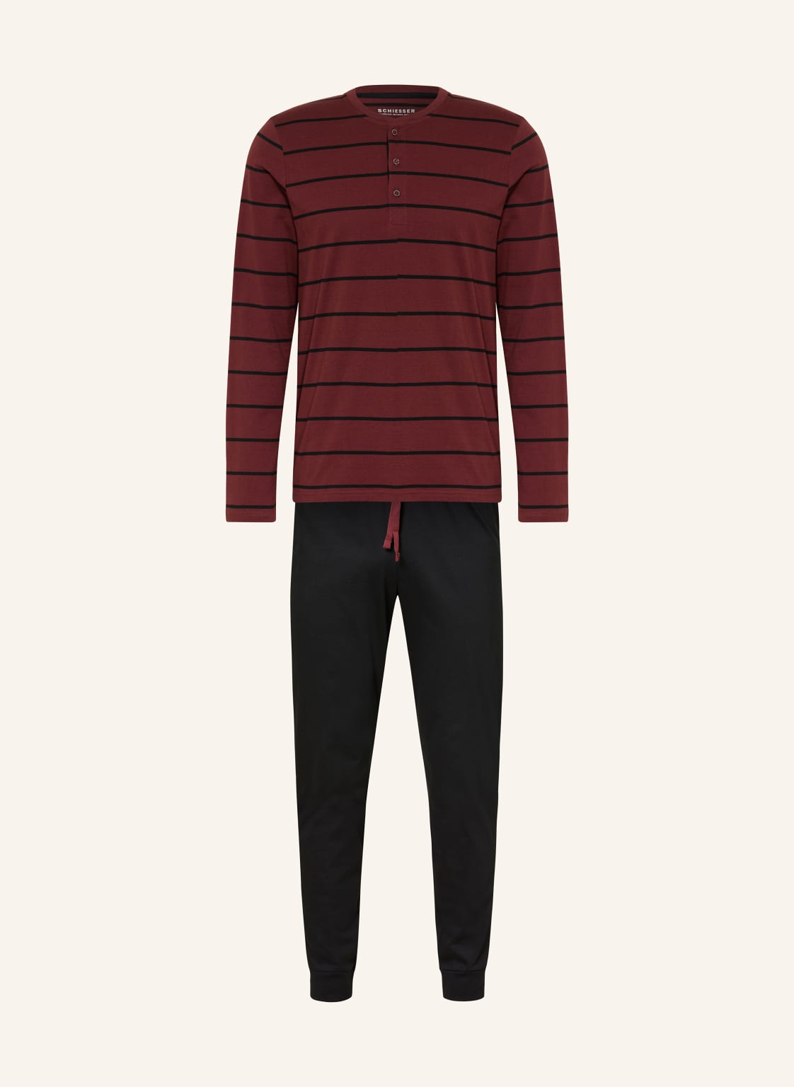 Schiesser Schlafanzug Casual Nightwear rot von Schiesser