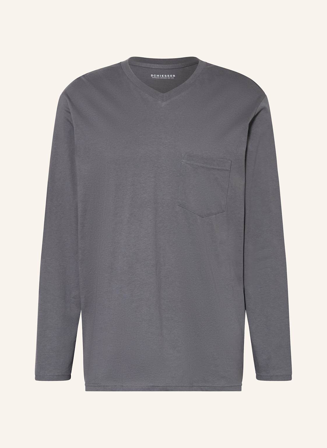 Schiesser Schlafanzug Comfort Essentials grau von Schiesser
