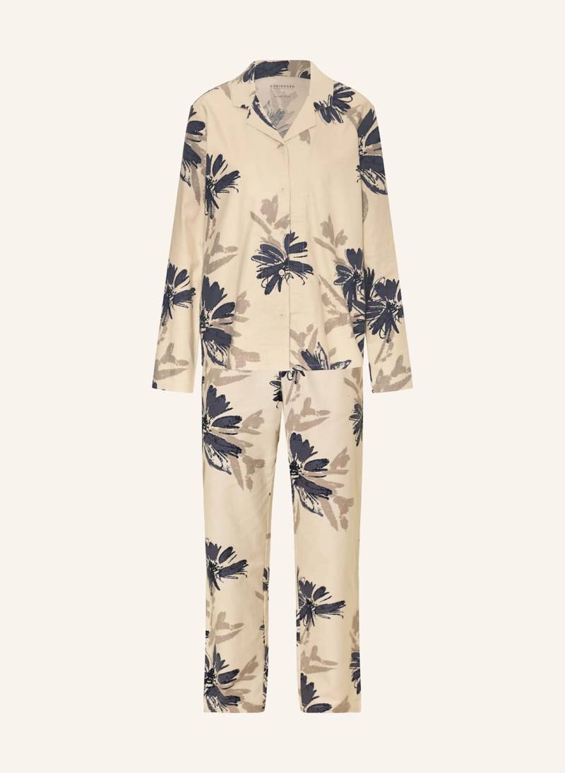 Schiesser Schlafanzug Comfort Interlock Aus Flanell beige von Schiesser