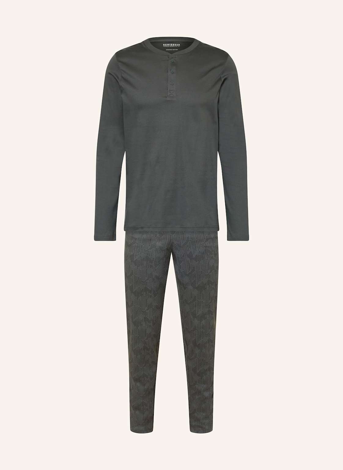 Schiesser Schlafanzug Fine Interlock gruen von Schiesser