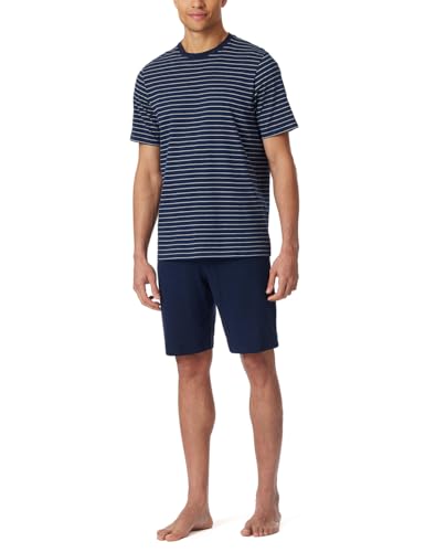 Schiesser Herren Schlafanzug kurz Rundhals - Nightwear Set, Admiral_182198, 54 von Schiesser