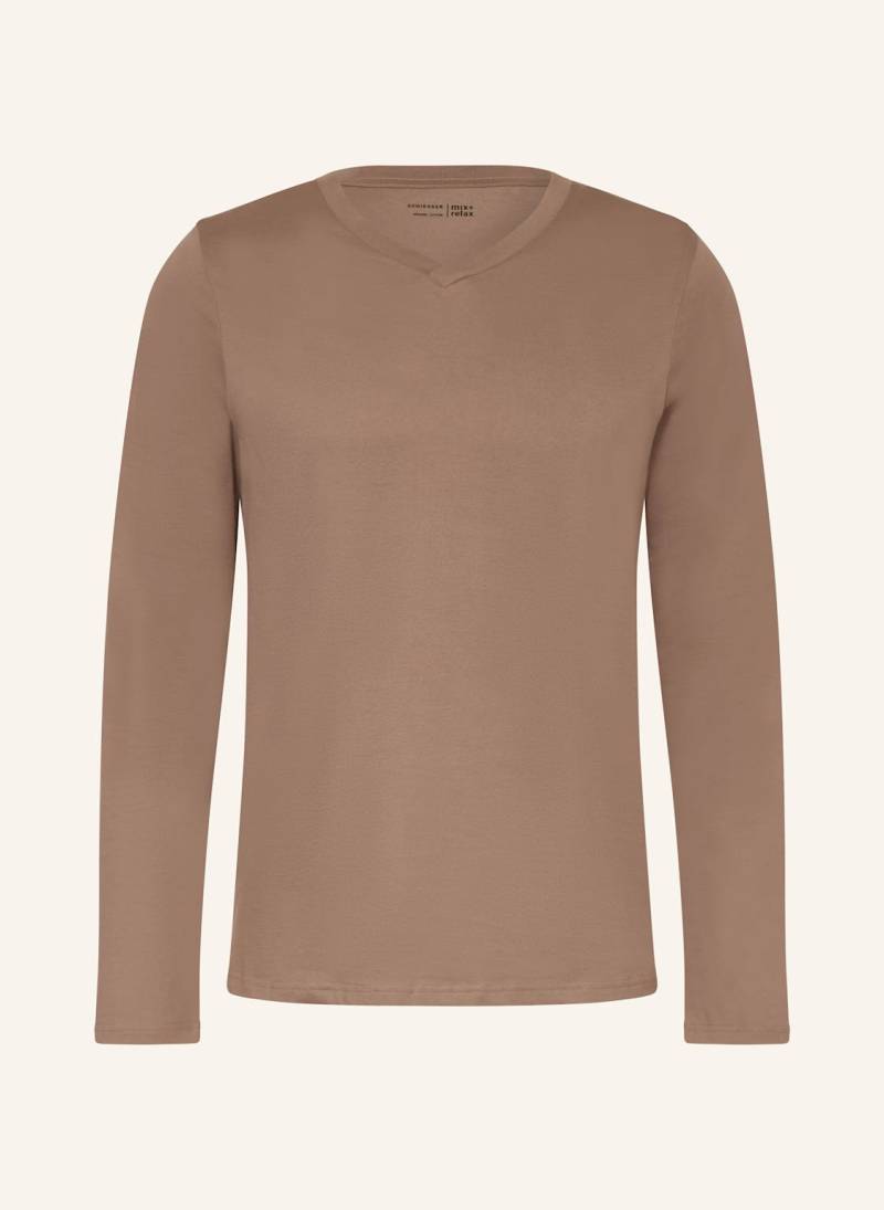 Schiesser Schlafshirt Mix+Relax braun von Schiesser