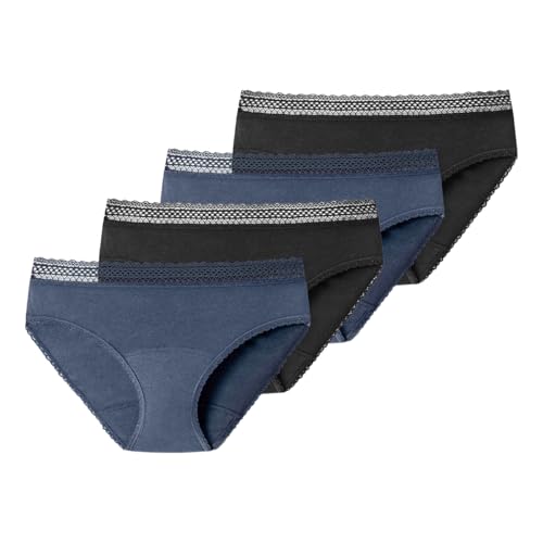 Schiesser - Secret Care - Perioden Slip - 4er Pack (46/48 Schwarz/Flieder) von Schiesser