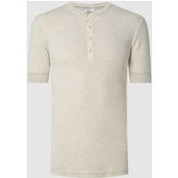 Schiesser Serafino-Shirt aus Baumwolle Modell 'Karl-Heinz' in Beige Melange, Größe L von Schiesser