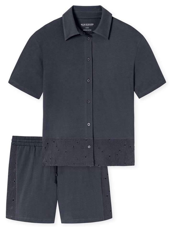 Schiesser Shorty Casual Nightwear (2 tlg) leichter Schlafanzug Kurz von Schiesser