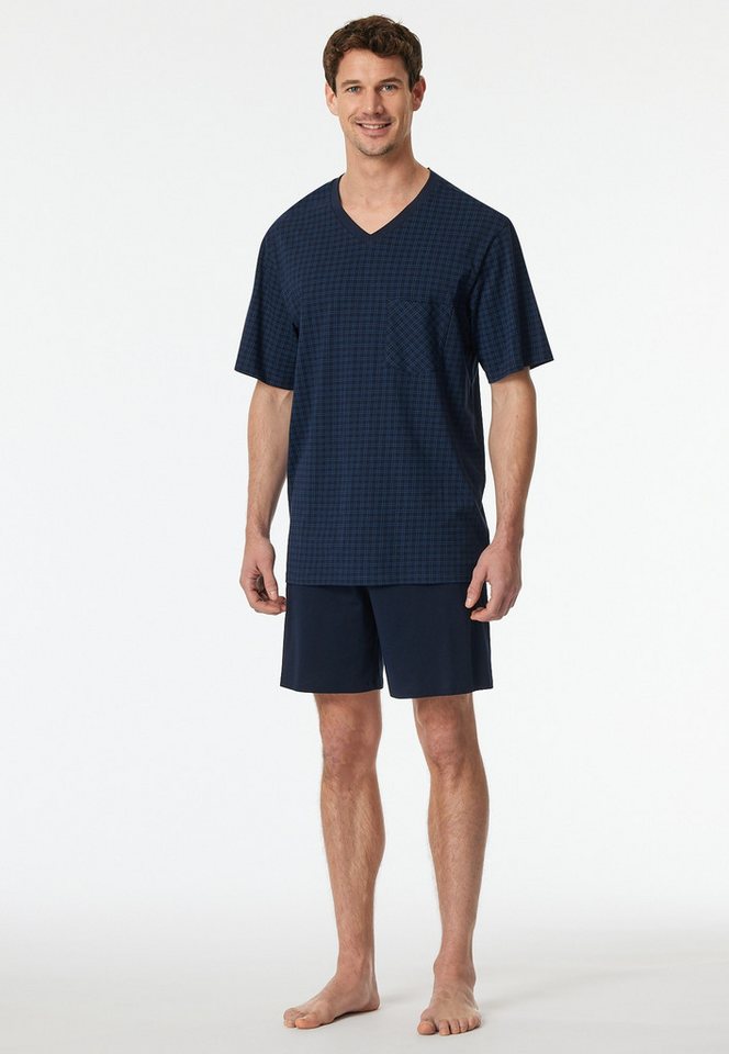 Schiesser Shorty Comfort Essentials (2 tlg) Brusttasche, V-Ausschnitt, Kurzarm, Baumwolle von Schiesser