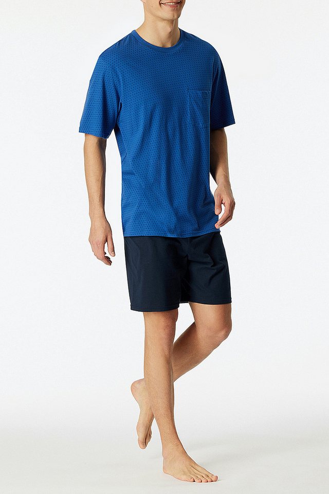 Schiesser Shorty Comfort Essentials Herren (Set, 2 tlg) Pyjama Set kurz - reine Baumwolle von Schiesser