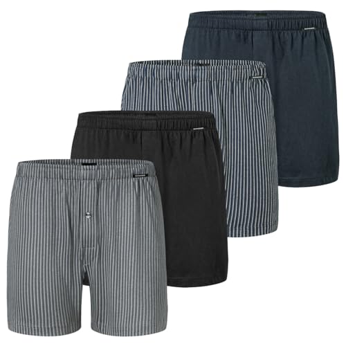Schiesser - Singel-Jersey - Boxershorts - 4er Pack (4 Grau/schwarz/blau) von Schiesser
