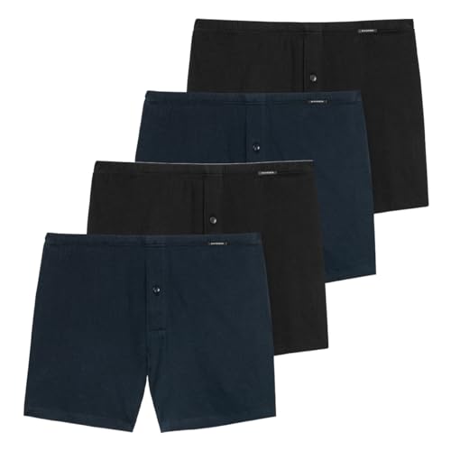 Schiesser - Singel-Jersey - Boxershorts - 4er Pack (5 Schwarz/Dunkelblau) von Schiesser