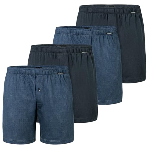 Schiesser - Singel-Jersey - Boxershorts - 4er Pack (7 Blau/dunkelblau) von Schiesser