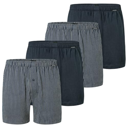 Schiesser - Singel-Jersey - Boxershorts - 4er Pack (7 Dunkelblau/blau) von Schiesser