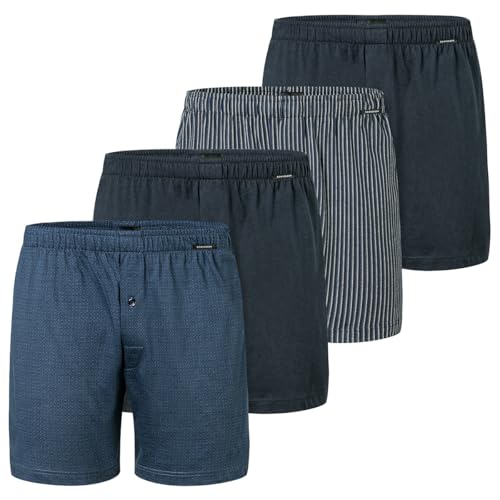Schiesser - Singel-Jersey - Boxershorts - 4er Pack (7 Dunkelblau Mix) von Schiesser