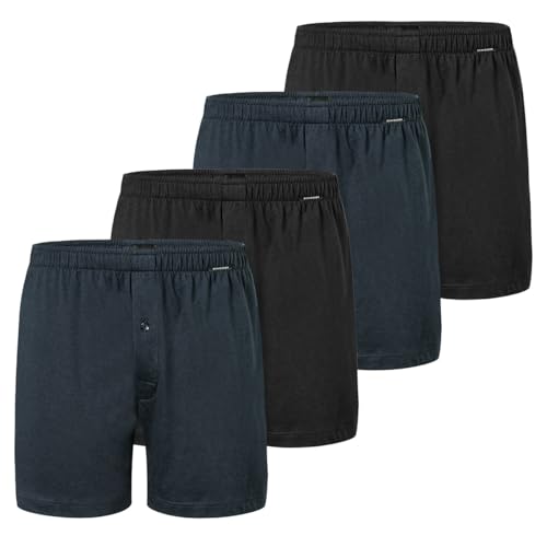 Schiesser - Singel-Jersey - Boxershorts - 4er Pack (8 Schwarz/blau) von Schiesser