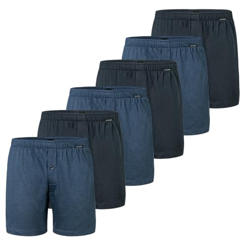Schiesser - Singel-Jersey - Boxershorts - 6er Pack (7 Blau/dunkelblau) von Schiesser