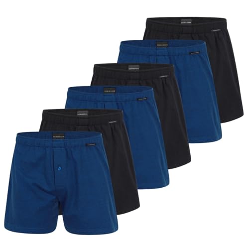 Schiesser - Singel-Jersey - Boxershorts - 6er Pack (8 Blau/Schwarz) von Schiesser