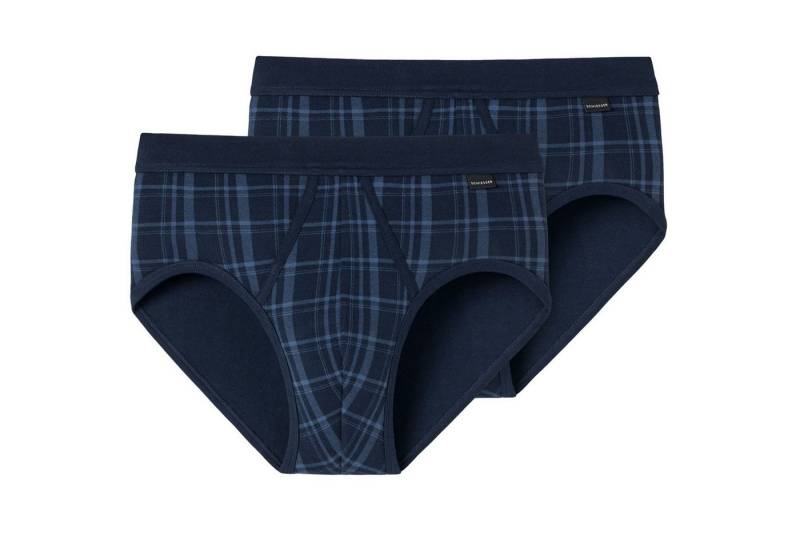 Schiesser Slip (2-St) mit Eingriff, kariert, mit komfortablem Softbund im 2er Pack von Schiesser