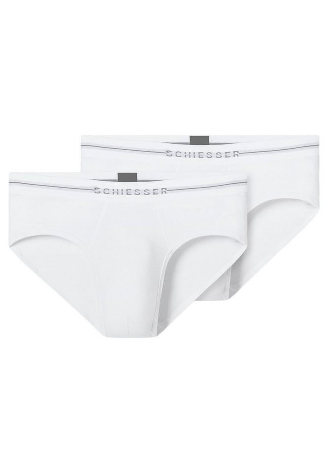 Schiesser Slip 2er Pack Cotton Flex (Spar-Set, 2-St) Rio Slip / Unterhose - Baumwolle - ohne Eingriff - Atmungsaktiv von Schiesser