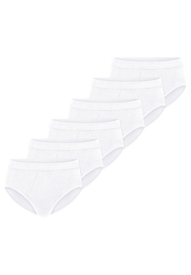 Schiesser Slip 6er Pack Cotton Essentials Feinripp (Spar-Set, 6-St) Sportslip / Unterhose - Baumwolle - mit Eingriff - Strapazierfähig von Schiesser