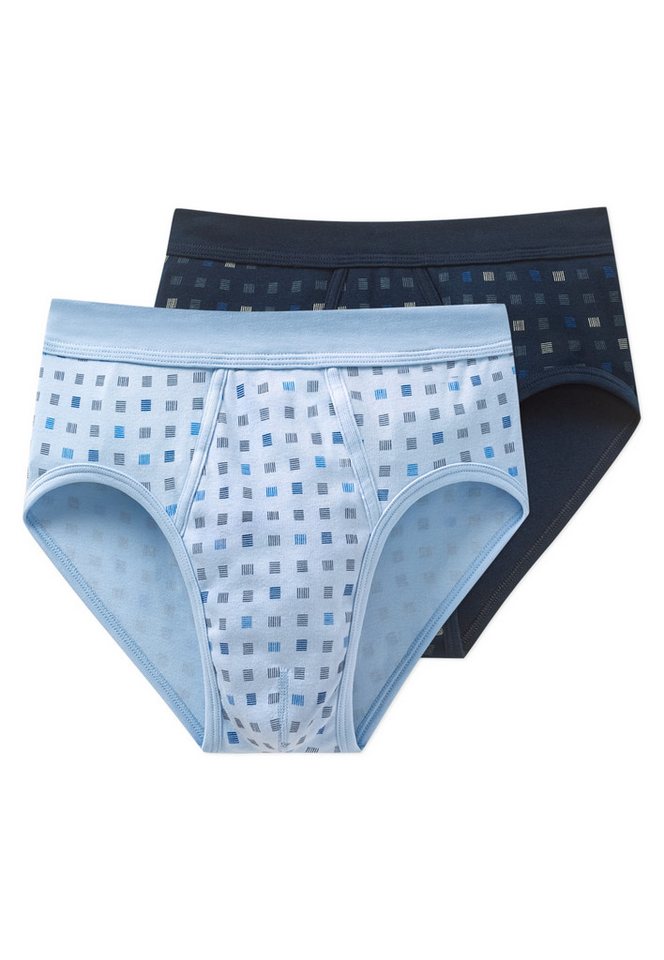 Schiesser Slip Cotton Essentials (2er Pack) mit Eingriff, gemustert, Feinripp von Schiesser
