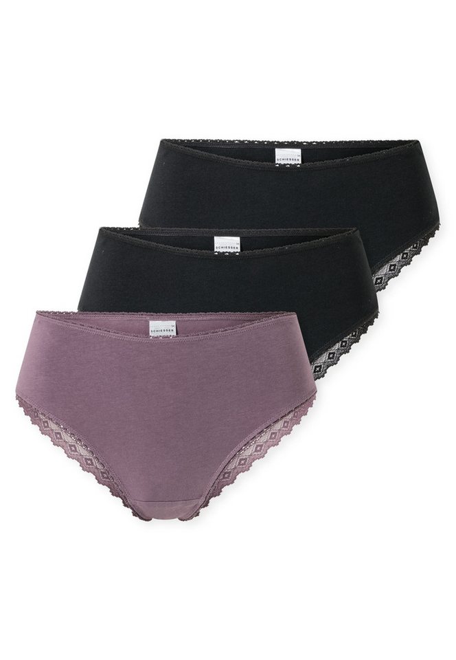 Schiesser Brasilslip Modern Multipacks (3er Pack) Feminine Spitzenbänder an Bund und Beinabschlüssen von Schiesser