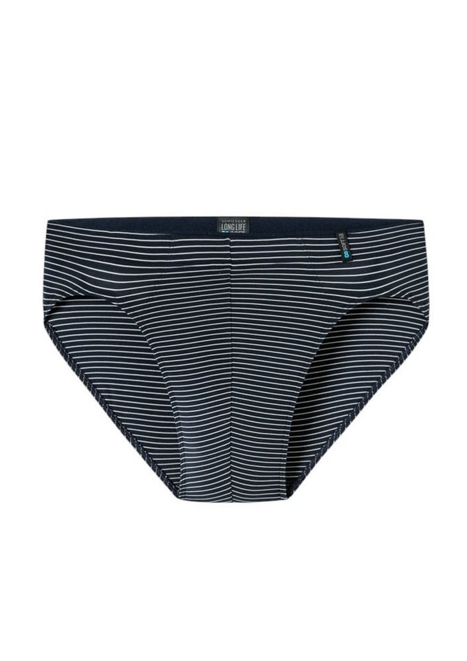 Schiesser Slip Unterwäsche Long Life Soft Supermini gestreift nachtblau Herren von Schiesser
