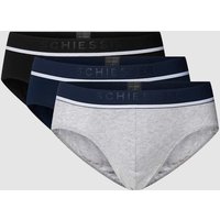 Schiesser Slip mit Label-Details Modell 'Rio' im 3er-Pack in Mittelgrau Melange, Größe XXL von Schiesser