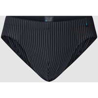 Schiesser Slip mit Streifenmuster Modell 'Supermini' in Black, Größe L von Schiesser