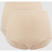Schiesser Slip mit Stretch-Anteil im 2er-Pack Modell 'Maxi' in Sand, Größe 46 von Schiesser