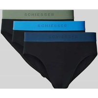 Schiesser Slip mit elastischem Label-Bund im 3er-Pack in Bleu, Größe XXL von Schiesser