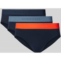 Schiesser Slip mit elastischem Label-Bund im 3er-Pack in Rot, Größe M von Schiesser