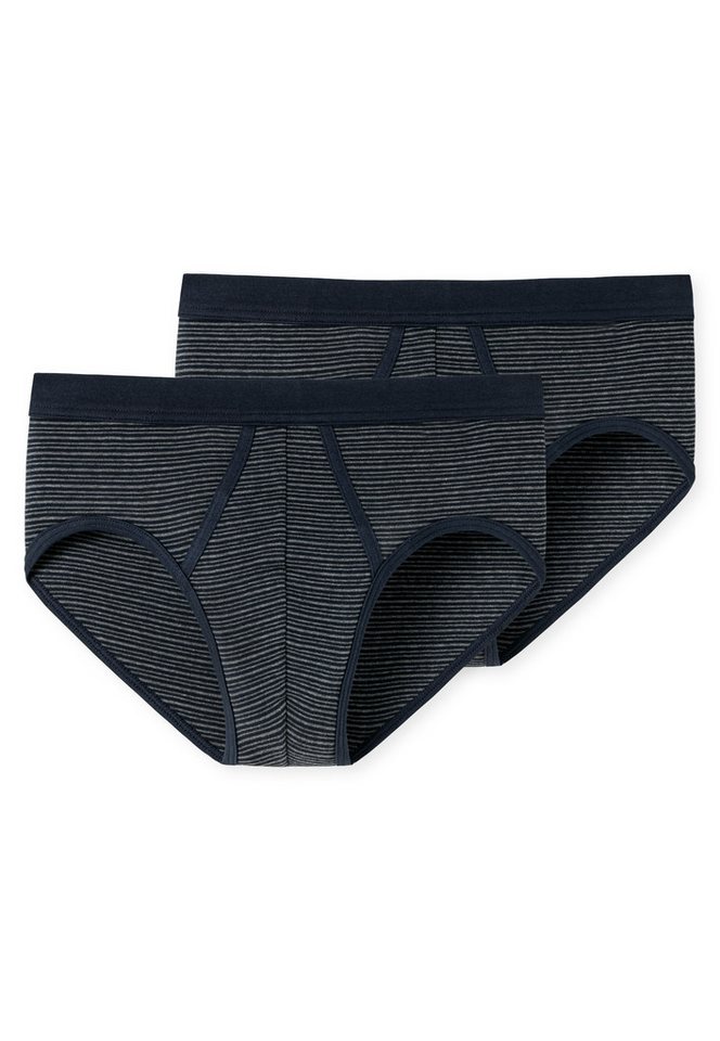 Schiesser Slip Original Classics (2er Pack) mit kontrastfarbenem Ringel-Muster von Schiesser