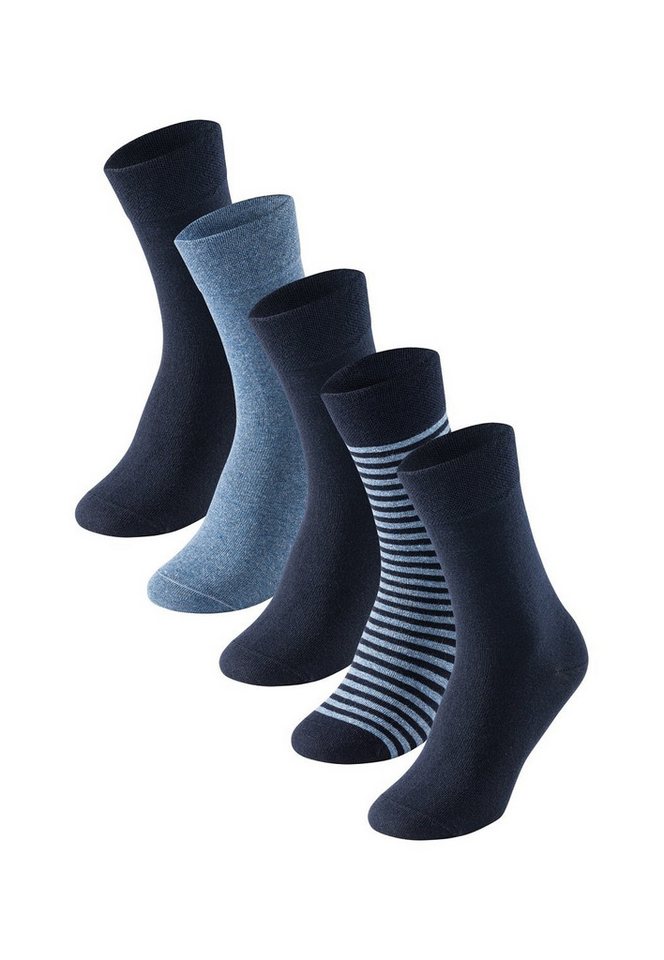 Schiesser Socken Tagessocke Crew Bluebird Stay Fresh nachtblau/graumeliert - 5 Paar von Schiesser