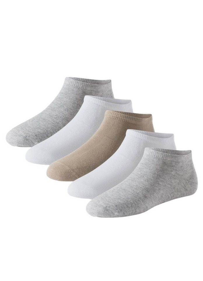 Schiesser Socken Tagessocke Sneaker Stay Fresh weiss/beige/grau Herren - 5 Paar von Schiesser