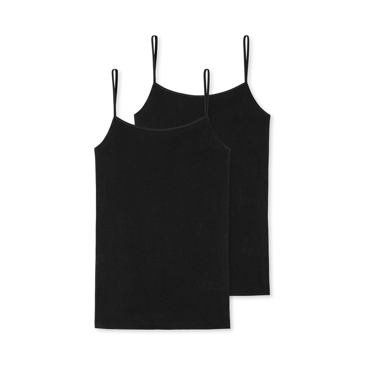 Schiesser 2-Pack Spaghetti Oberteil, Schwarz, Größe: 48, Damen von Schiesser