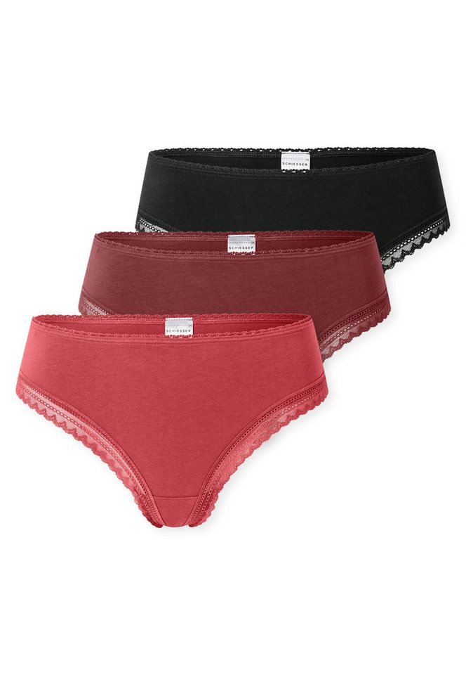 Schiesser String Modern Multipacks (3er Pack) Spitzenbänder, Baumwollmischung, Single Jersey von Schiesser