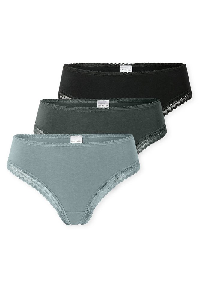 Schiesser String Modern Multipacks (3er Pack) Spitzenbänder, Baumwollmischung, Single Jersey von Schiesser