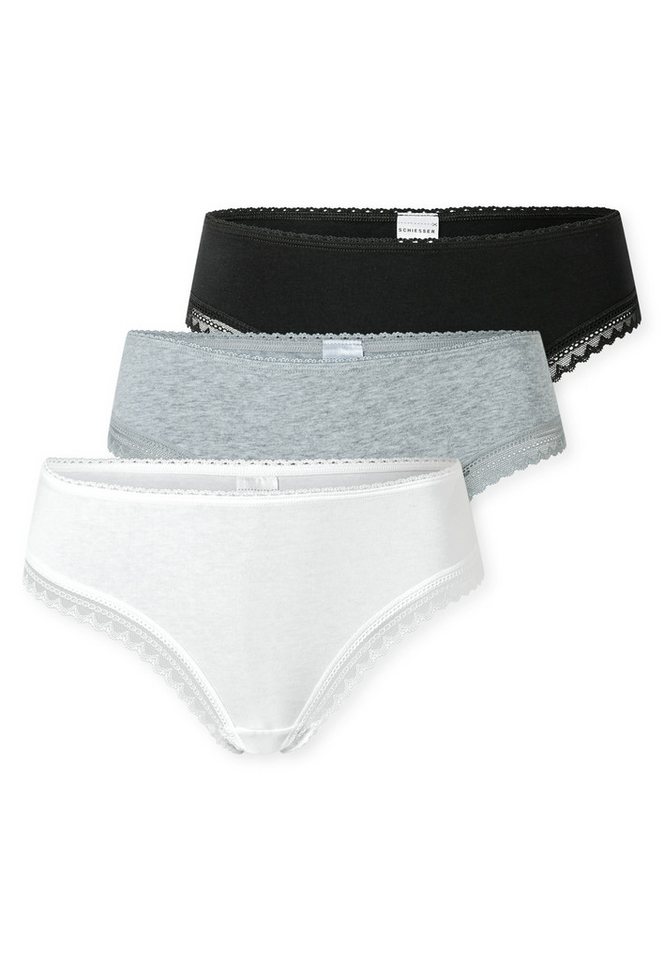 Schiesser String Modern Multipacks (3er Pack) Spitzenbänder, Baumwollmischung, Single Jersey von Schiesser