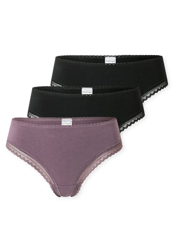 Schiesser String Modern Multipacks (3er Pack) Spitzenbänder, Baumwollmischung, Single Jersey von Schiesser
