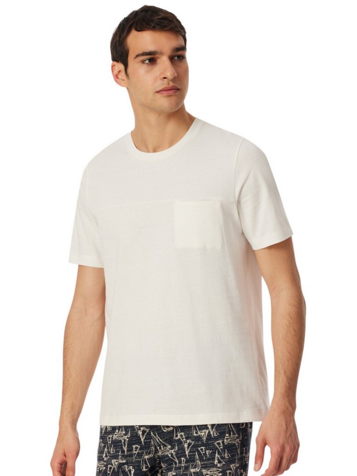 Schiesser T-Shirt Freizeit Mix+Relax (100% Baumwolle) weiss Herren von Schiesser