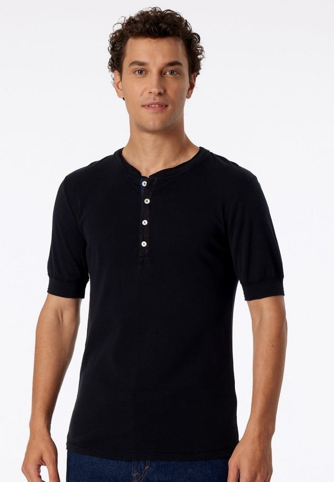 Schiesser T-Shirt Freizeit Revival Karl-Heinz Kurzarm schwarz Herren von Schiesser