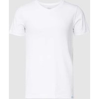 Schiesser T-Shirt mit V-Ausschnitt Modell 'Long Life Cotton T-shirt' in Weiss, Größe L von Schiesser