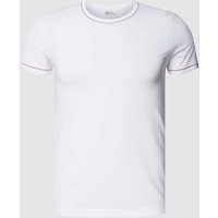 Schiesser T-Shirt mit geripptem Rundhalsausschnitt Modell 'Loren' in Weiss, Größe L von Schiesser