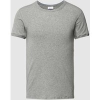 Schiesser T-Shirt mit geripptem Rundhalsausschnitt in Mittelgrau Melange, Größe L von Schiesser