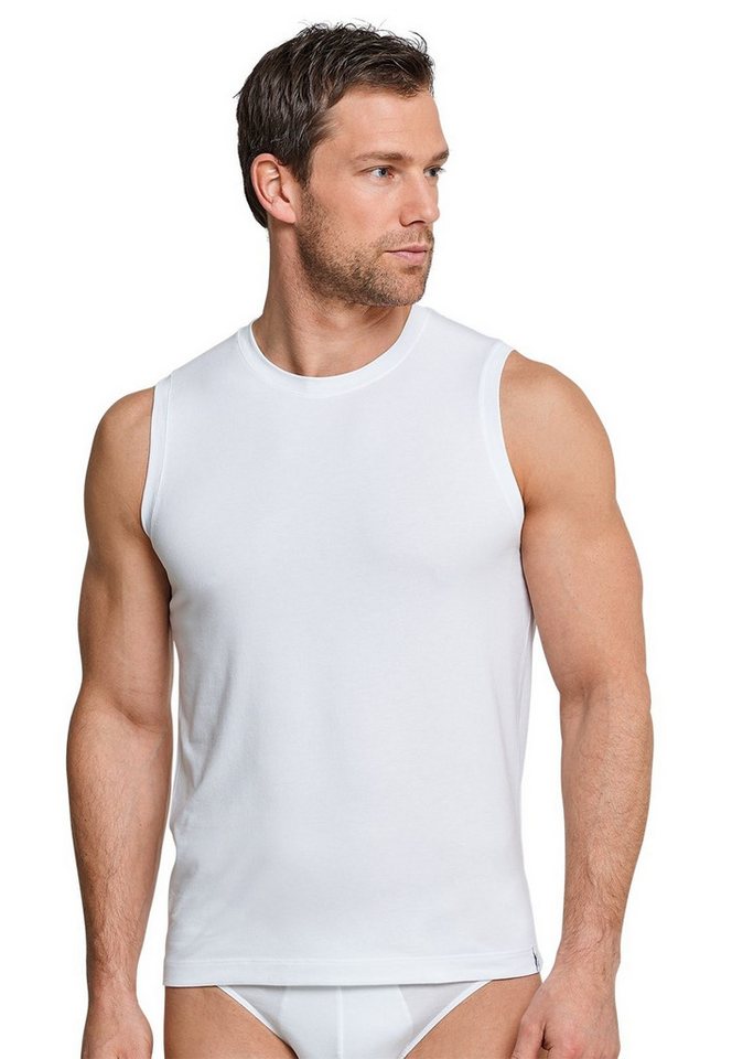 Schiesser Tanktop Tank-Top Long Life Soft (perfekte Passform) Unterwäsche weiss Herren von Schiesser